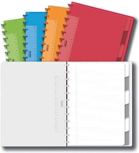 Adoc Carnet de notes Colourlines Reliure spirale DIN A4 Ligné PP (Polypropylène) Blanc (A4, À rayures)