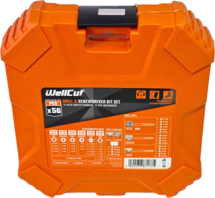 Actual product image Wellcut 56-piece bit and drill bit set ( WC-DB56 ) PH / PZ / HEX / Schiltz / TX / Robertson metal /