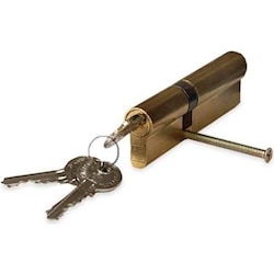 Haushalt, Türschloss + Schliesszylinder, CYLINDER LOCK 100MM 40X60 BRASS-PLAT 5K