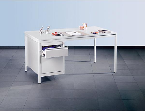 Actual product image eurokraft basic Master desk, light grey (160 cm, 80 cm)