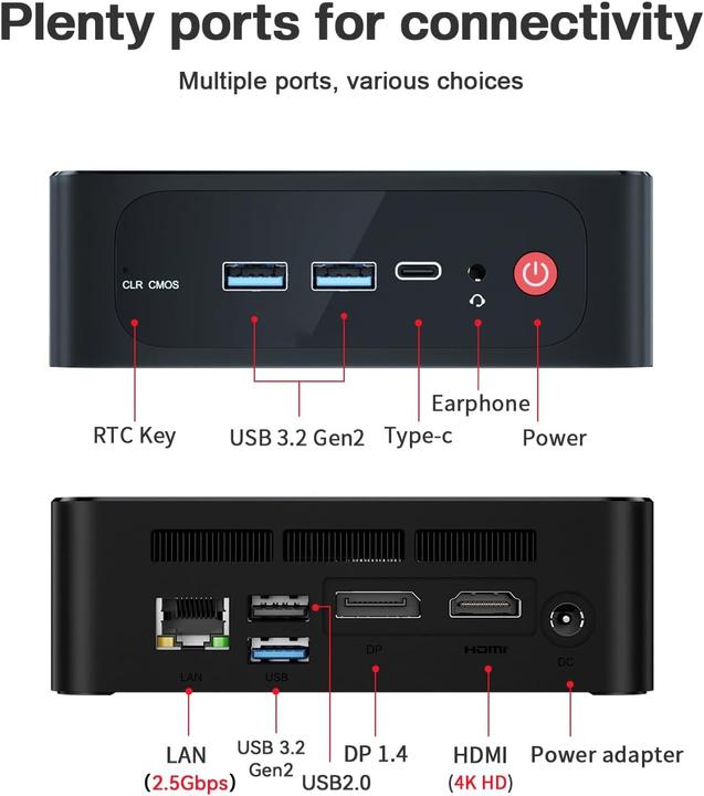 Produktbild Beelink Mini PC mit AMD Ryzen 5 5500U und 4K Triple Display (16 GB, AMD Ryzen 5 5500U)