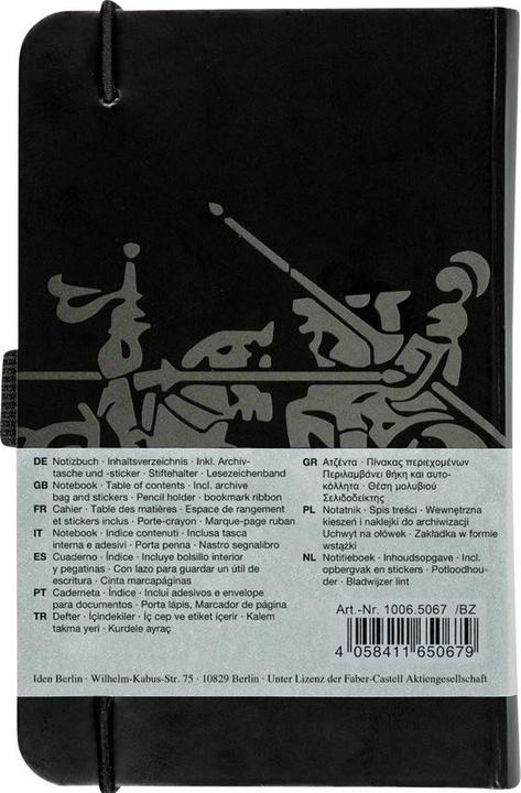 Immagine prodotto Magni Faber-Castell 10065067 - Taccuino DIN A6, a scacchi, nero, 90 x 140 mm (90 x 140 mm, Quadretti, Copertina rigida)