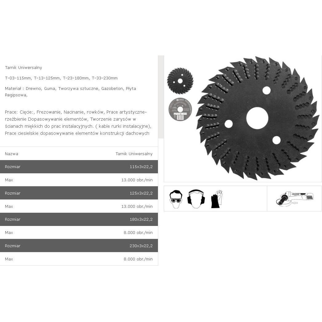 Tarpol, Sägeblatt, TARNIK UNIWERSALNY FI = 230mm x 3 x 22,2mm T-33