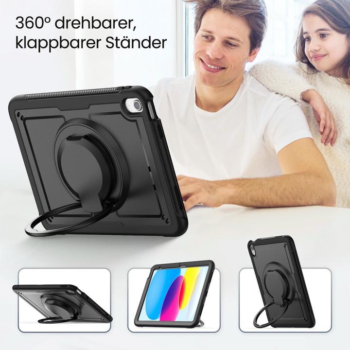 Actual product image RPD iPad Air 11” (2024/2025) - HEX-G FE Rugged Case mit Griff, Kickstand & Pencil Holder, schwarz (iPad Air 11 2025)