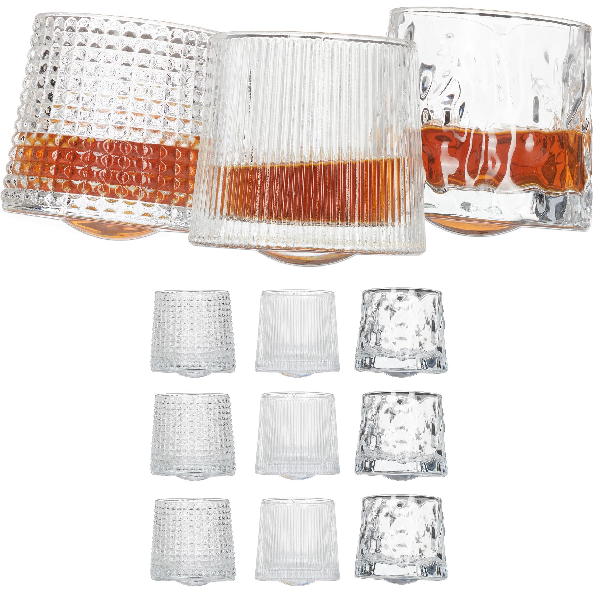 Relaxdays 12x Whisky-Glas, Cocktailgläser, Transparent