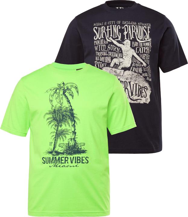 Produktbild JP1880 T-Shirts, 2er-Pack, Halbarm, Brustprint, bis 8XL (3XL)