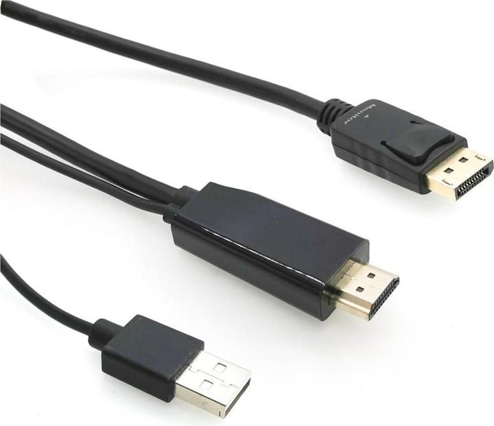 MicroConnect HDMI-DP-CON3 Adaptateur de câble vidéo 3 m HDMI type A (standard) DisplayPort Noir (HDMI)