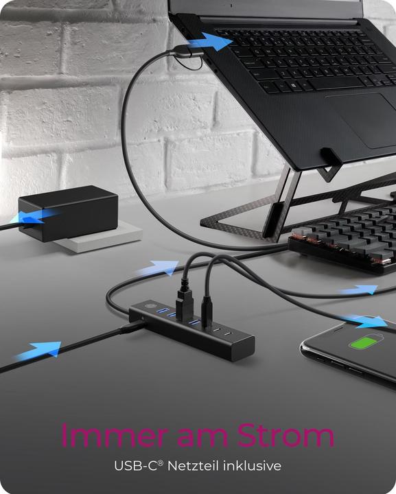 Actual product image Icy Box IB-HUB1737-C3 (USB-C, 7 Ports)