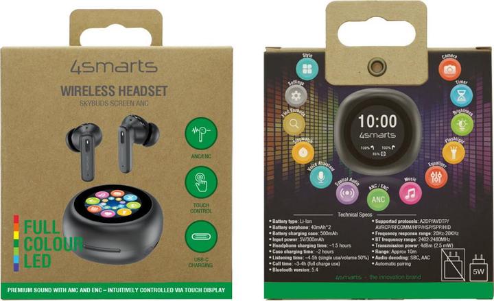 Produktbild 4smarts TWS Bluetooth Kopfhörer (ANC, 5 h, Kabellos)