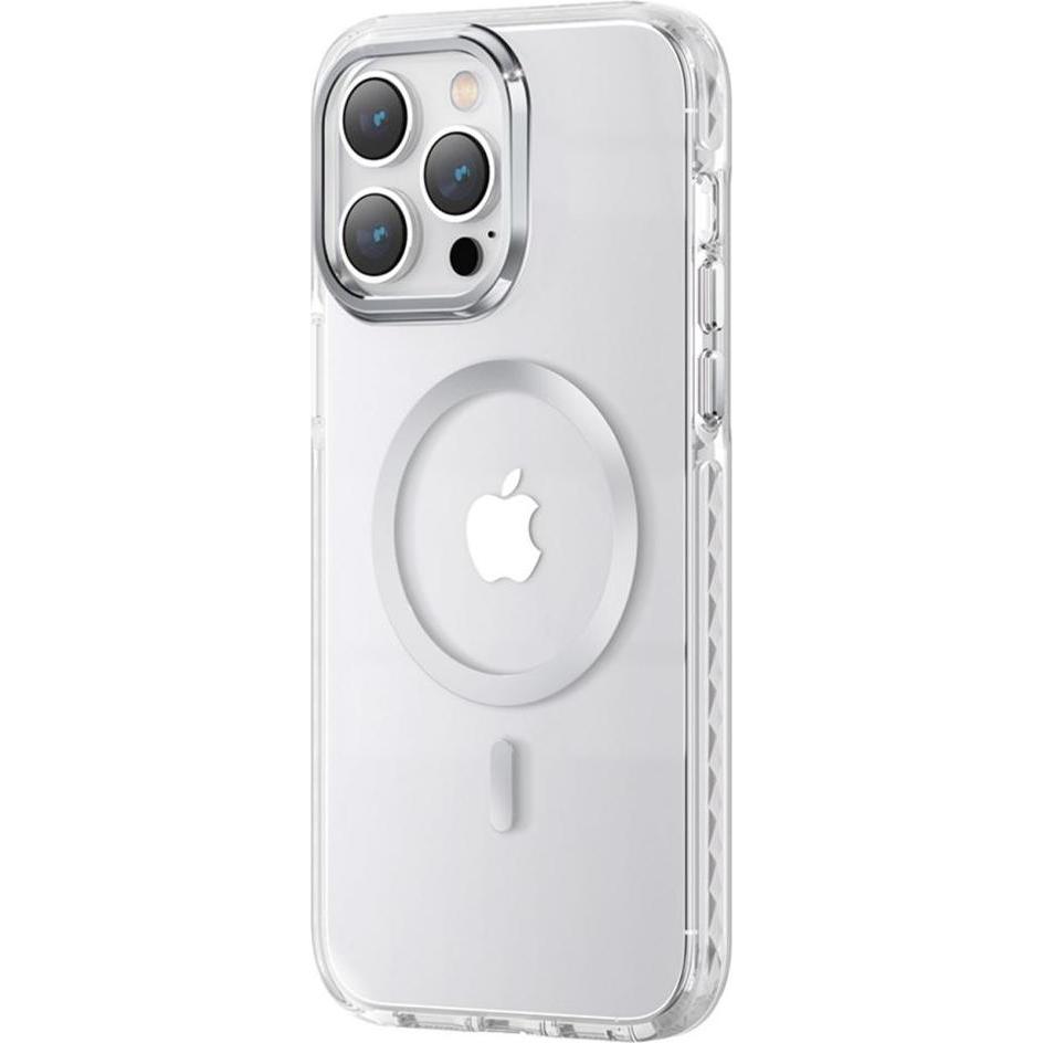 Kingxbar PQY Ice Crystal Series Magnethülle für iPhone 14 MagSafe Silber (Apple iPhone 14), Smartphone Hülle, Silber
