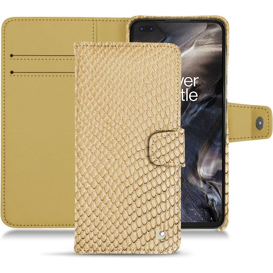 Noreve Lederschutzhülle Wallet (OnePlus Nord), Smartphone Hülle, Beige