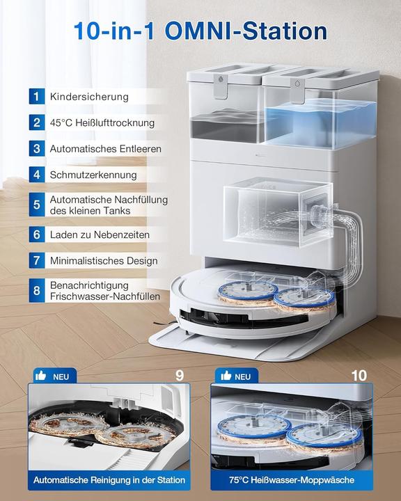 Image du produit Ecovacs Deebot T50 Omni (15000 Pa, Torchon d'essuyage)