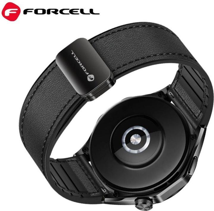 Actual product image Forcell Strap F-DESIGN FS20 magnetic eco leather strap for SAMSUNG Watch 20 mm brown (20 mm, Silicone + synthetic leather)