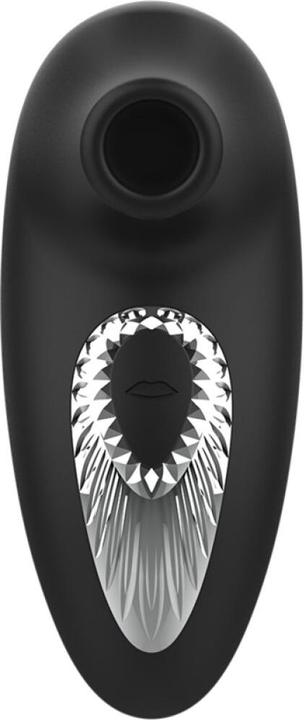 Actual product image Black&Silver - Drake Deluxe Sucking Vibe Silicone Rechargeable Black