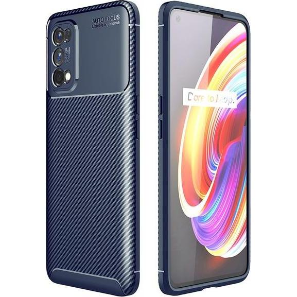MU Style Carbon Fiber TPU Softcase Series (Realme 7 Pro), Smartphone Hülle, Blau
