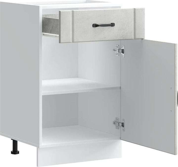 Image du produit vidaXL Élément bas de cuisine Lucca Gris béton Matériau bois Élément bas d'évier (50 x 46 x 81.5 cm)