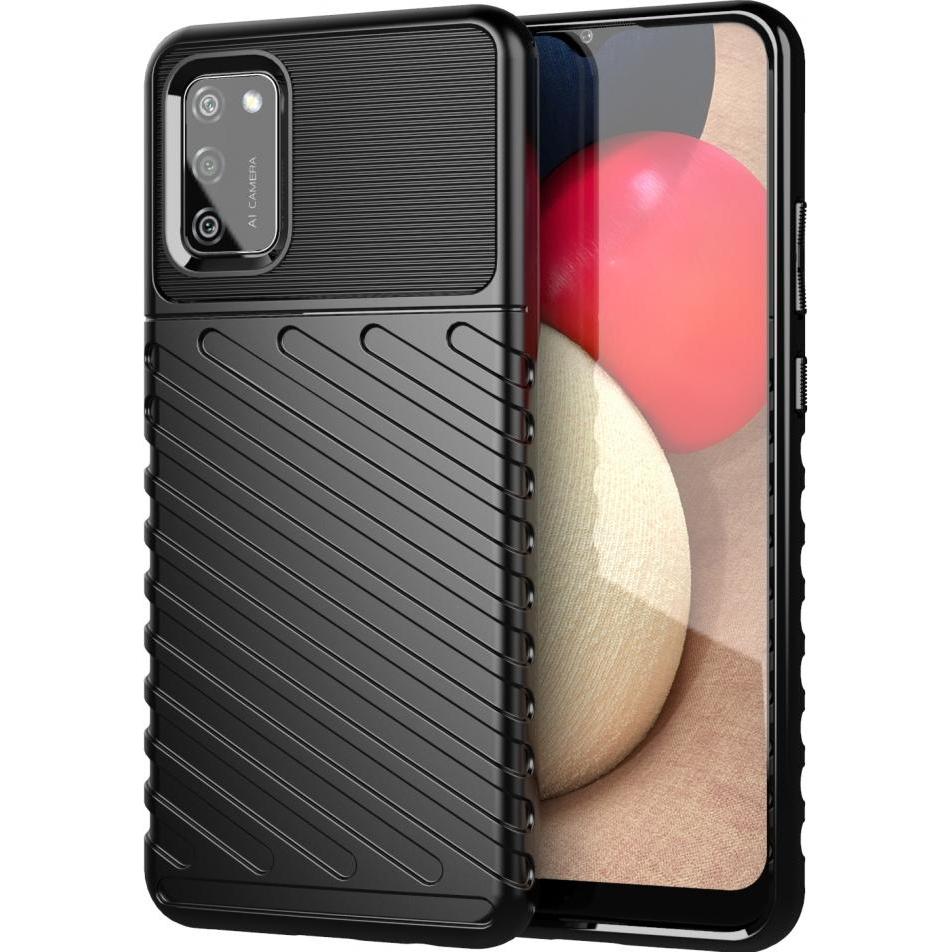 Screenguard Samsung Galaxy A02s SpaceCase Impact-Resistant Hülle (Samsung Galaxy A02s), Smartphone Hülle, Schwarz