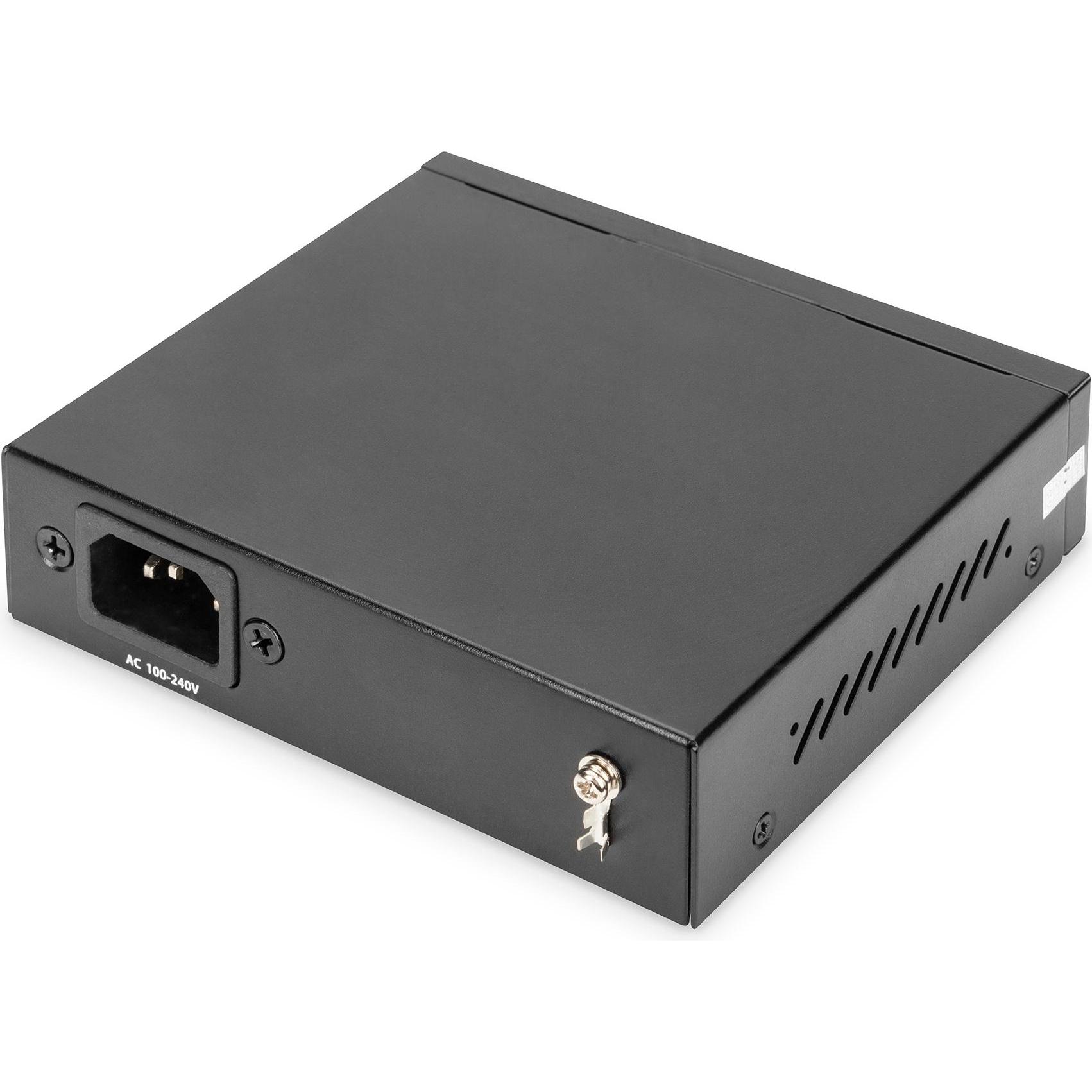 Thumbnail - Digitus 4-Port Gigabit Network Switch, 1 SFP Uplinks (5 Ports), Netzwerk Switch, Schwarz