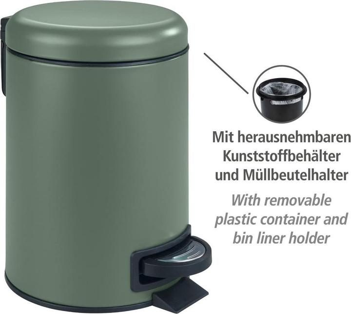 Image du produit Wenko Poubelle à pédale Leman (3 l)