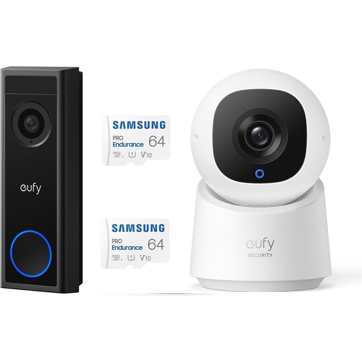 eufy, Campanello + Citofono, Security C30 2K Draadloze Video Deurbel 2K FHD - Accu Zwart + Security C220 (Senza fili, WiFi)