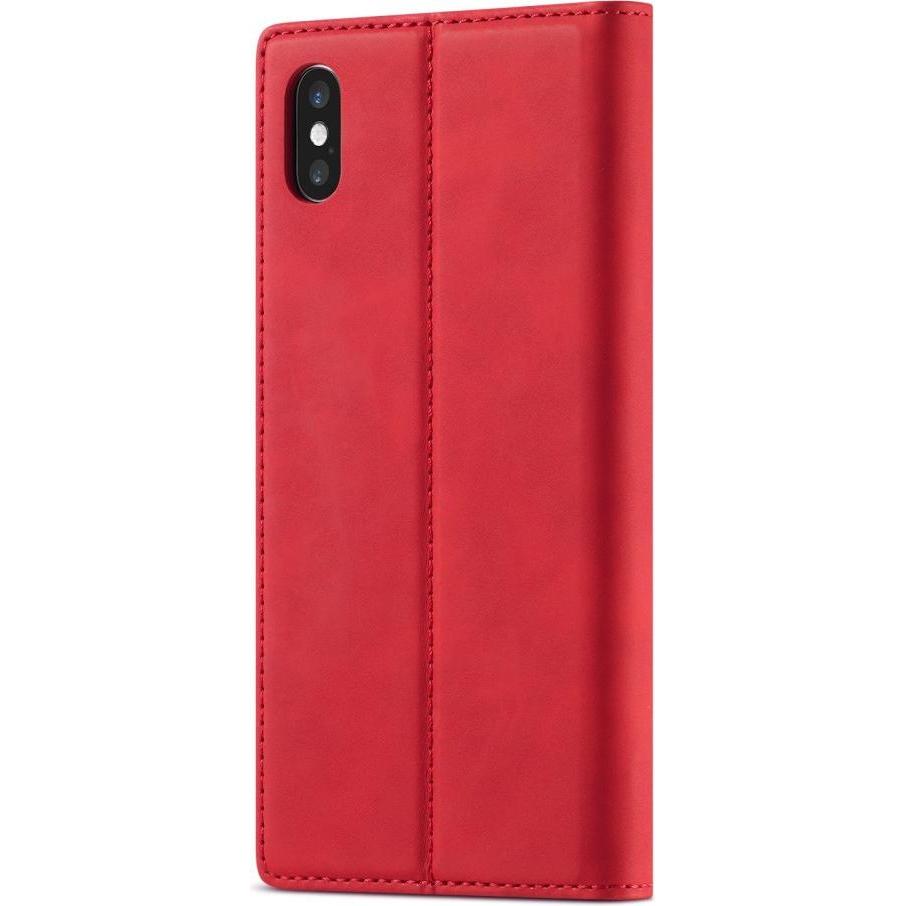 Thumbnail - Cover-Discount iPhone Xs / X - Stand Flip Case Hülle rot (Apple iPhone XS), Smartphone Hülle, Rot