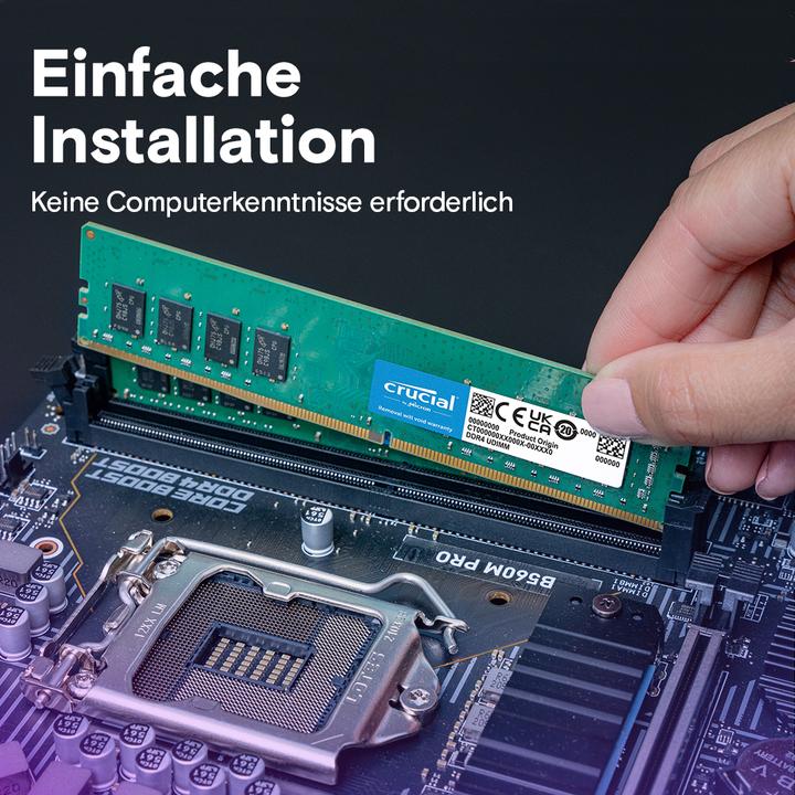 Produktbild Crucial CT32G4DFD832A (1 x 32GB, 3200 MHz, DDR4-RAM, U-DIMM)