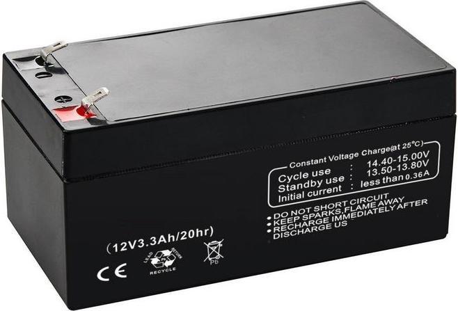 Actual product image RND Rechargeable battery, lead acid, 12V, 3.3Ah, flat tab, 4.8 mm (12 V, 3.30 Ah)