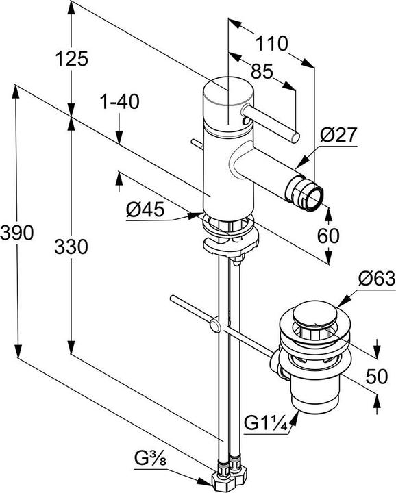Immagine prodotto Kludi Miscelatore monocomando per bidet BOZZ