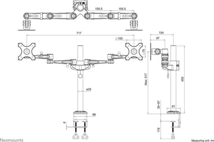 Actual product image Neomounts FPMA-D935D Monitor table mount (Table, 27")