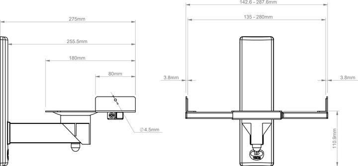 Produktbild b-tech Bt77 (1 Paar, Wandmontage, Schwenkbar)