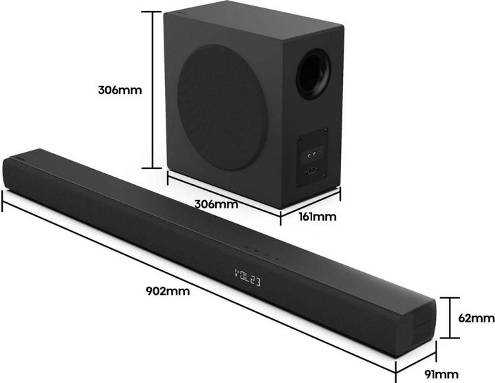 Productafbeelding Hisense Geluidsbalk HS3100 3.1 - 480W - Subwoofer (480 W)