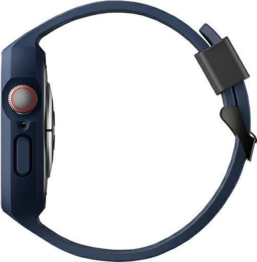 Produktbild Uniq pasek Monos 2in1 Apple Watch Strap + Case Series 4/5/6/7/8/SE/SE2 44/45mm. niebieski/marine blu (45 mm, 44 mm, Kunststoff, PC, TPU)