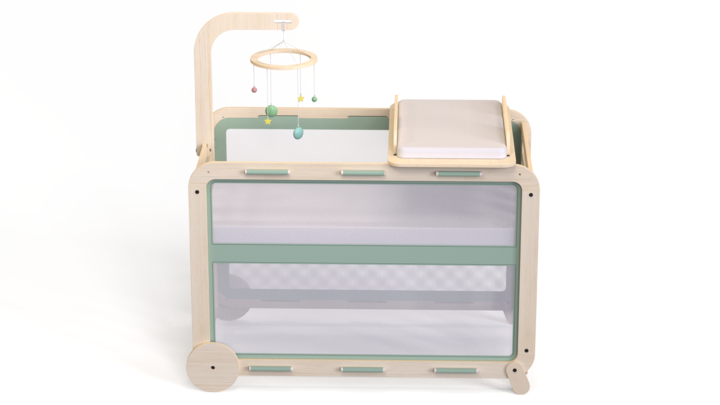 Image du produit MamaToyz Berceau évolutif avec table à langer MyCrib