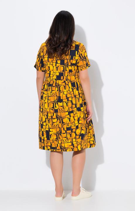 Actual product image Ulla Popken Eco Cotton Abstract Sun Print Dress (46, 48)