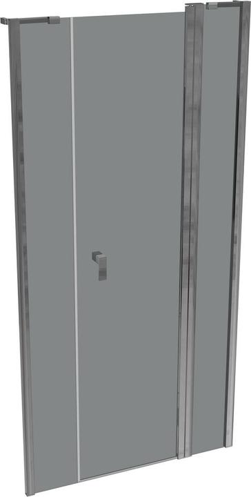 Actual product image Hüppe Design pure 4-corner swing door with fixed segment and side panel in niche, width:100cm height:200cm (211 cm, 100 cm, 200 cm)