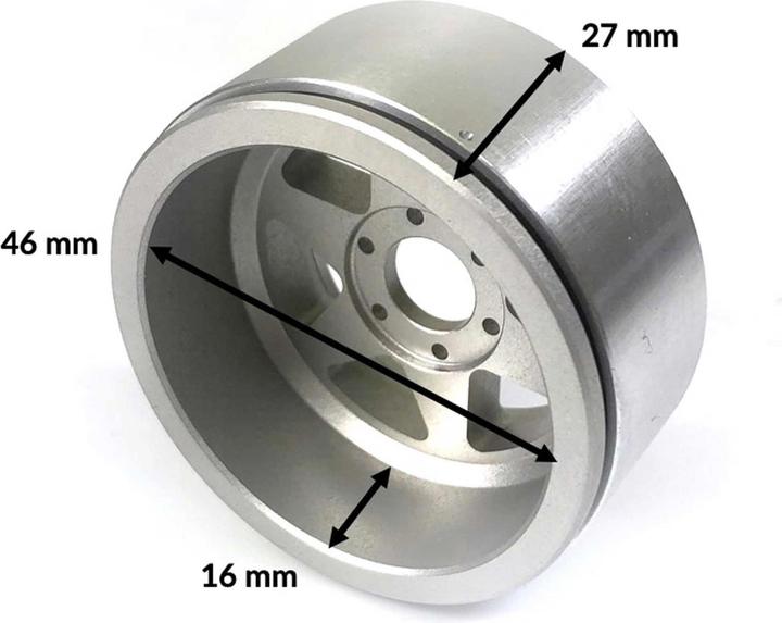 Actual product image Metsafil beadlock wheels gun black/gold 1.9 (2 pcs.) without wheel hub
