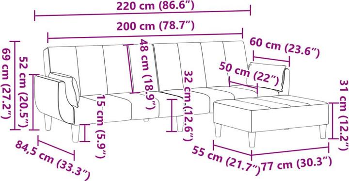 Produktbild vidaXL Schlafsofa