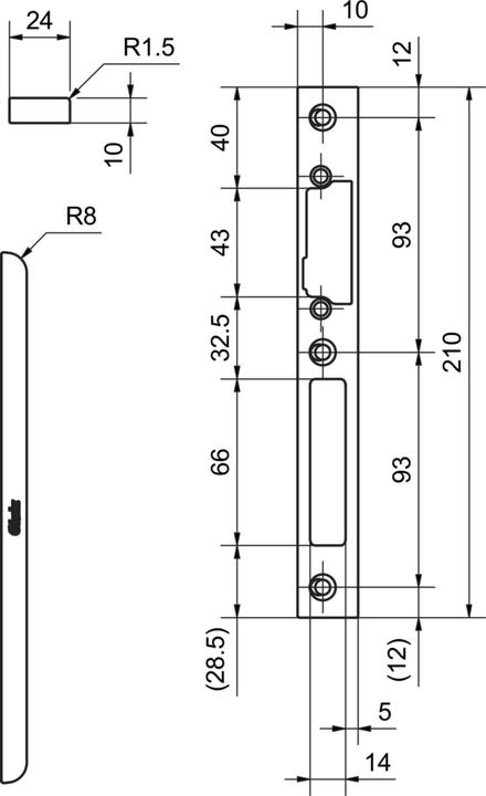 Produktbild Glutz Kappenschliessbleche 16600 (Schliessblech)