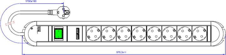 Image du produit Bachmann Rallonge PRIMO (8x, CEE 7/3, 1.75 m)