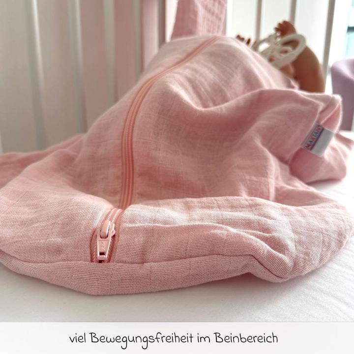 Produktbild Makian Schlafsäcke Musselin-Schlafsack - Puder - Gr. 60 cm (1.0 TOG, Frühling, Herbst, Sommer)