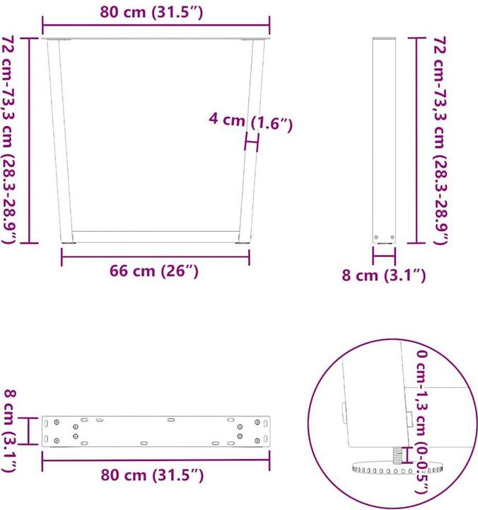Immagine prodotto vidaXL Esstischbein