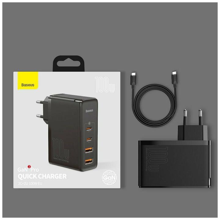 Actual product image Baseus GaN2 Pro Quick Charger (100 W, 4 ports)