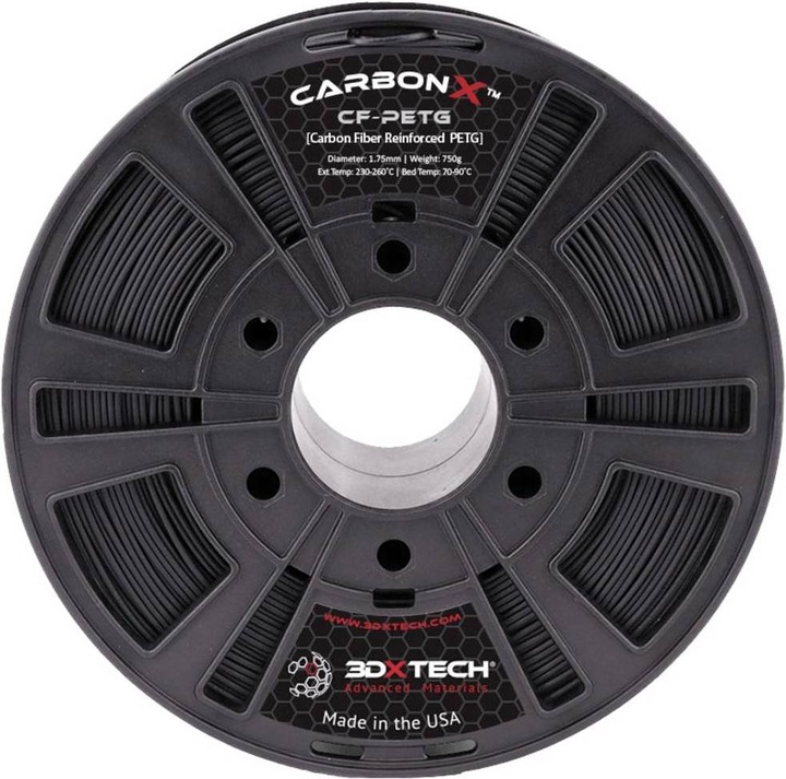 Productafbeelding 3D Xtech 3DXTech CarbonX PETG+CF filament (PETG, 1.75 mm, 750 g, Zwart)
