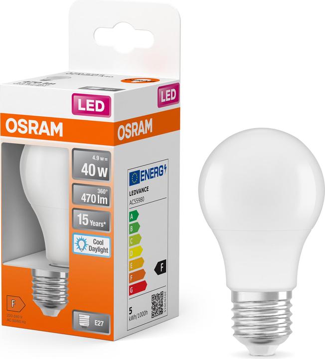 Actual product image Osram Star Classic A (E27, 5.50 W, 470 lm, 1 x, F)