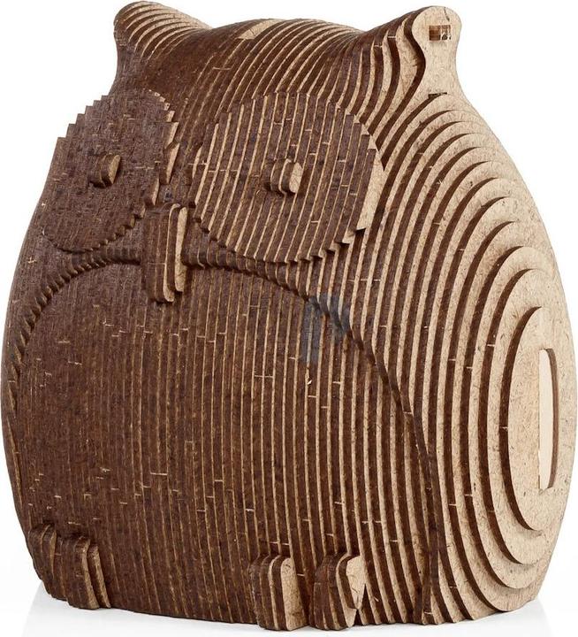 Actual product image Eco Wood Art Coin Bank Puzzle - Owl