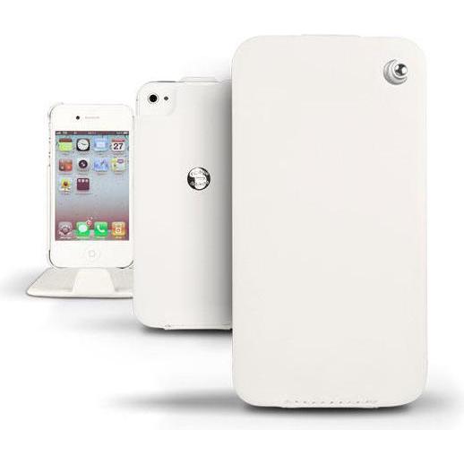 Noreve Lederschutzhülle vertikal (Apple iPhone 4), Smartphone Hülle, Weiss