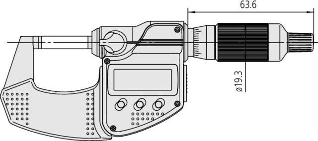 Actual product image Mitutoyo Digital outside micrometer IP65 0-25 mm Digimatic ratchet drum