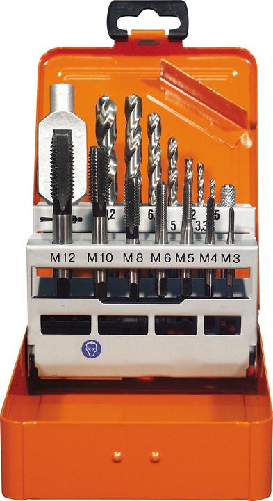 Actual product image Projahn Drill set 15 pieces, with tap and core hole drill, in metal case