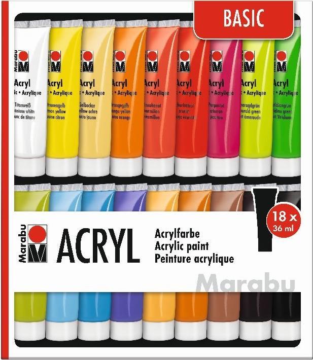 Produktbild Marabu Acrylfarbe (Mehrfarbig, 36 ml)