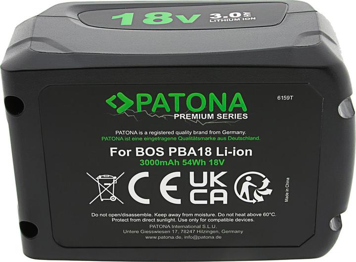 Productafbeelding Patona Akku Bosch PBA18 18V 3.0Ah (18 V)
